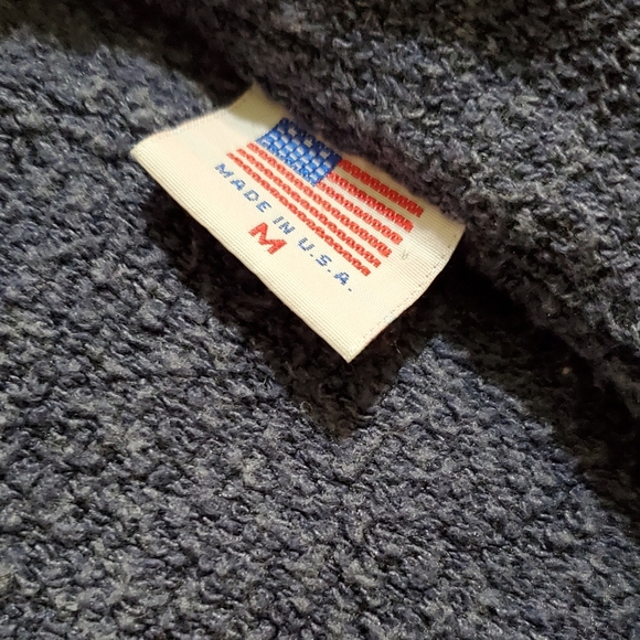 United States Of America Washington DC Front Zip Vntg-Sweater - M/ Grayish Blue- - Picture 5 of 9